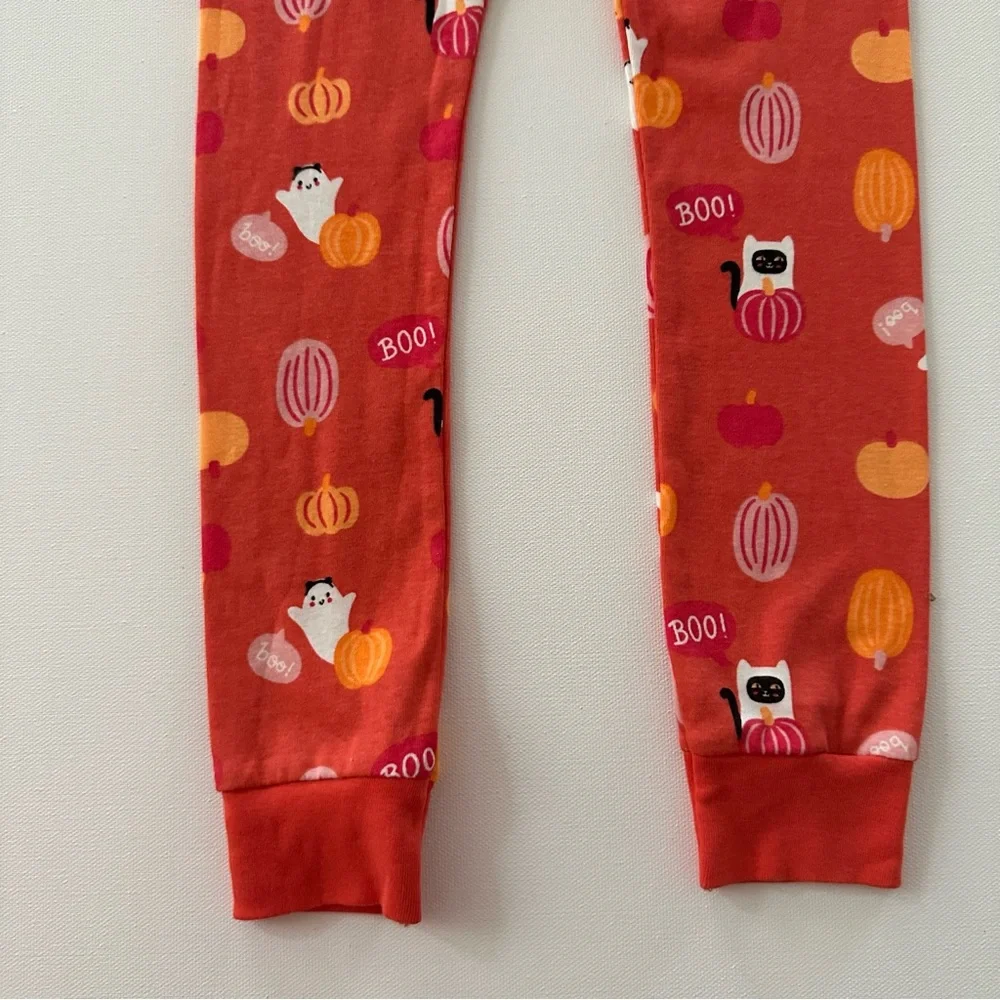 Old Navy 4T Toddler Girl Halloween Pajama Set Orange Pumpkin Ghost Boo